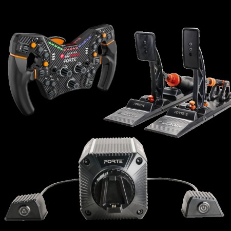 Asetek Forte S Bundle med ratt, rattbase 18Nm og S pedaler